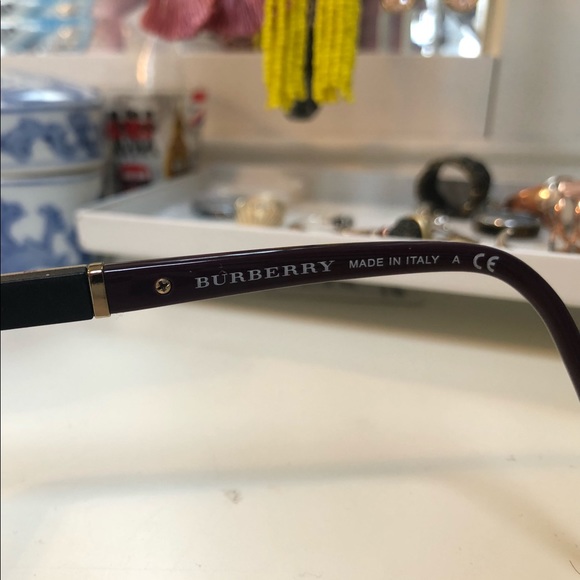 Burberry eyeglasses purple.